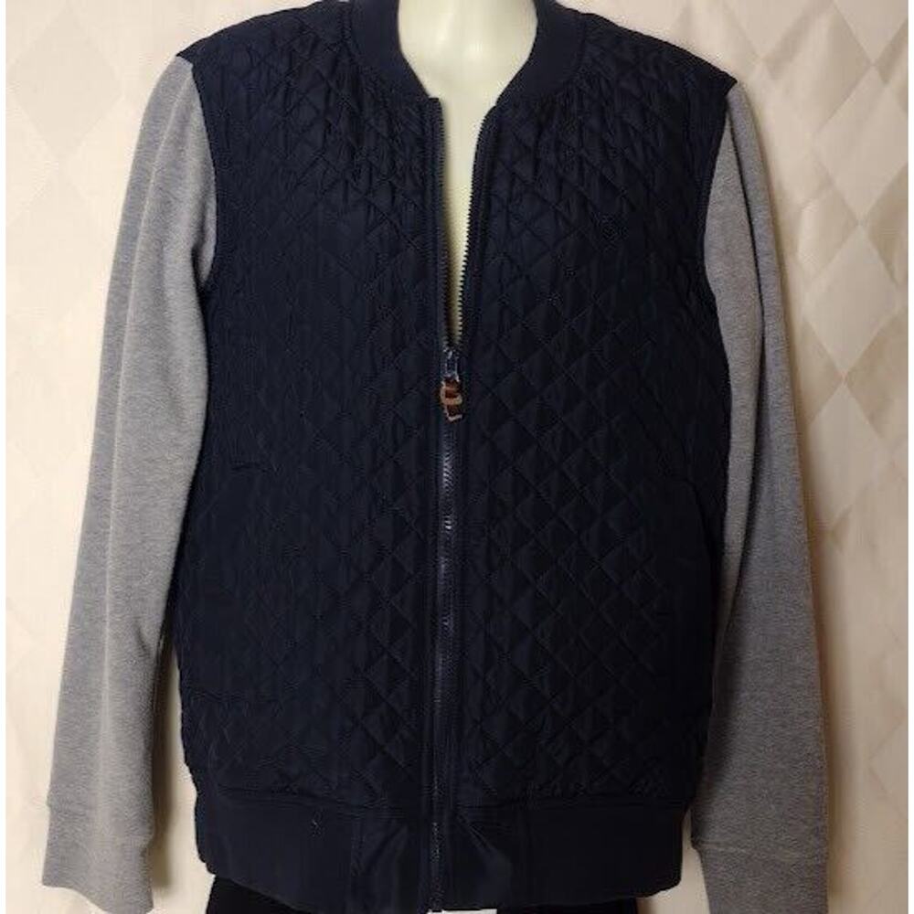 Element Zip‎ Up Quilted Jacket w/Contrasting Sleeves, Navy & Gray, Size S